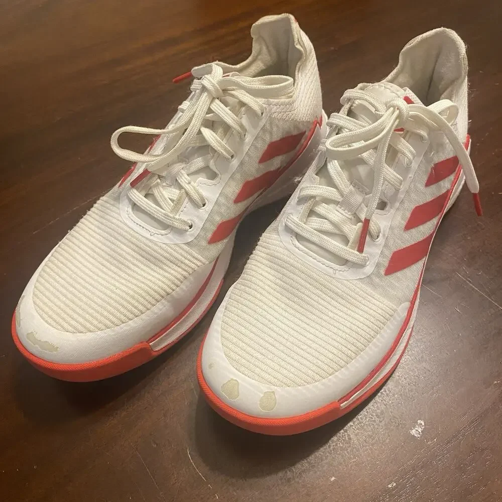 Adidas Crazyflight Women’s Volleyball Shoes White Red Size 9 Sneaker Low